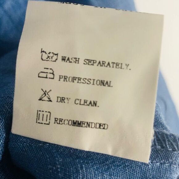 Tunic 3/4 Sleeve Blue M shark bite Loose Fit - Picture 6 of 10